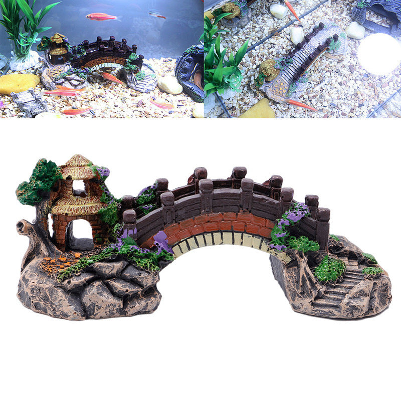 Aquarium Rockery Bridge Landscape Decoration