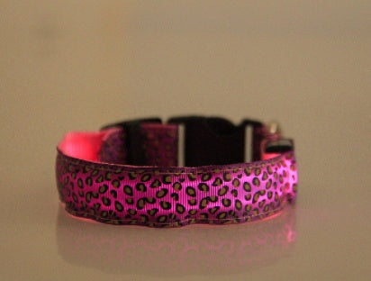 Leopard Pattern LED Safety Collar for Dogs