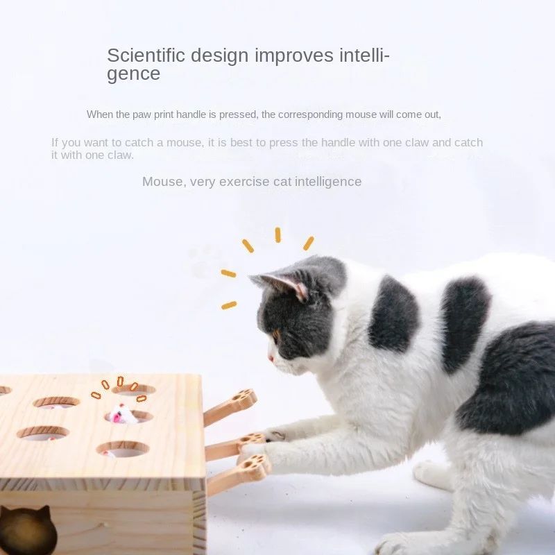 Interactive Cardboard Cat Scratcher with Pop-Up Mole Toy