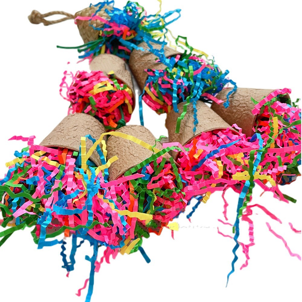Parrot Palm Weaving Chew Toy with Paper Cup