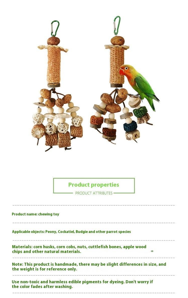 Peony Parrot Dental Care Cuttlebone and Natural Materials Toy