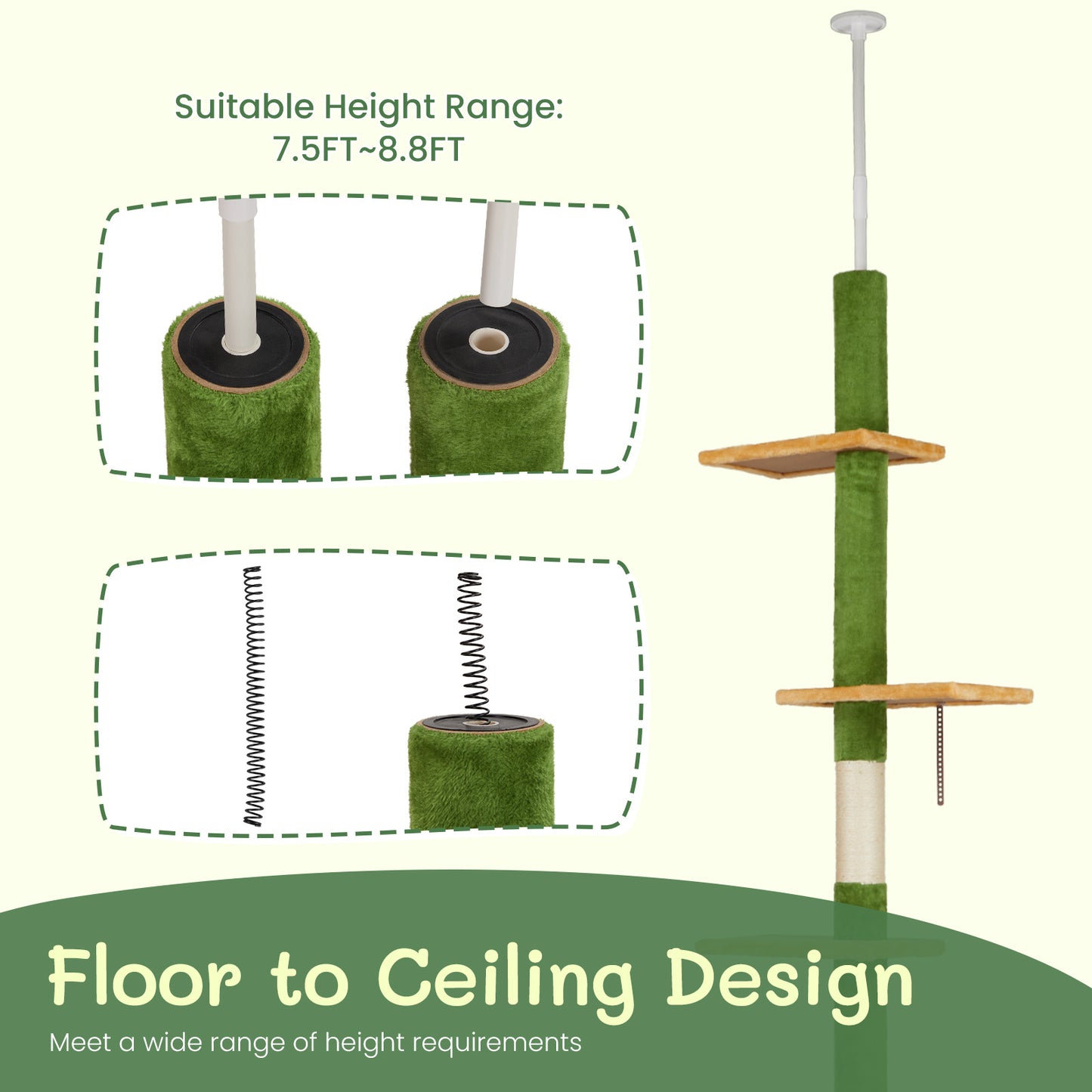 Tall Cat Tree with Multiple Platforms