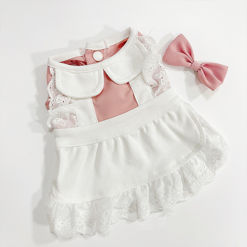 Maid-Style Lace Dress for Pets