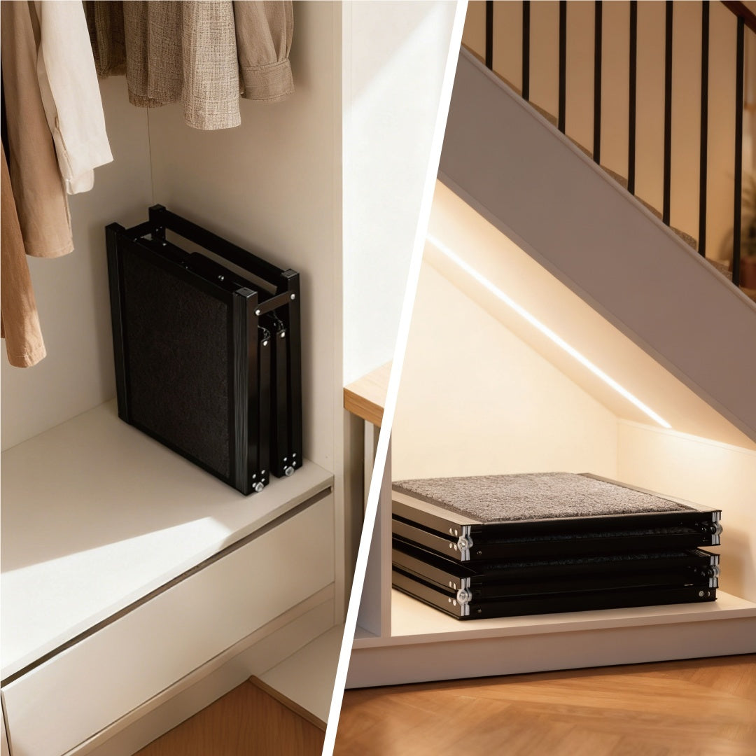 Portable Folding Dog Ramp for Cars, SUVs, and Trucks – 71" Long, 19.5" Wide, Non-Slip Rug Surface, Supports Up to 250 lbs