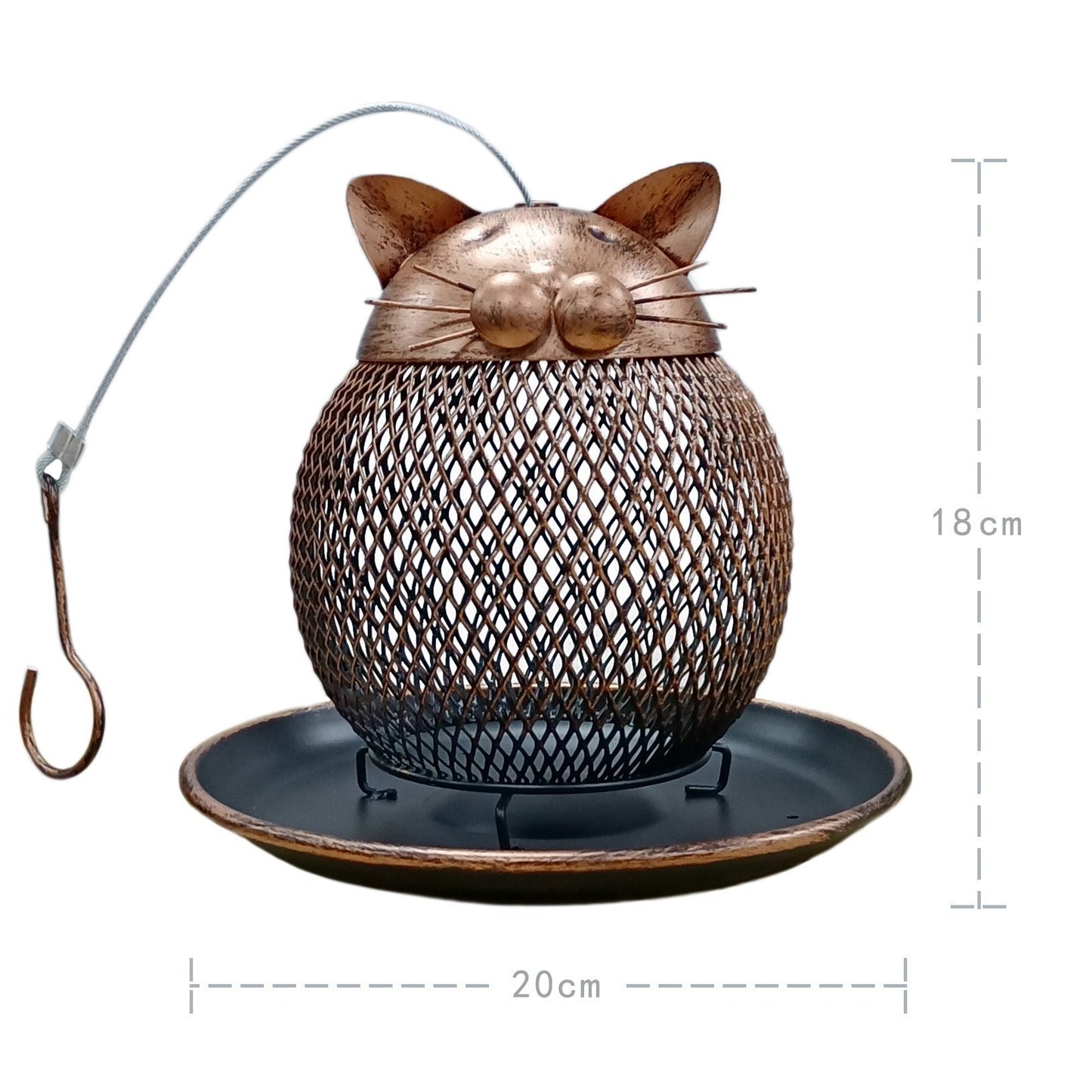 Cat Figurine Bird Feeder for Outdoor Decor