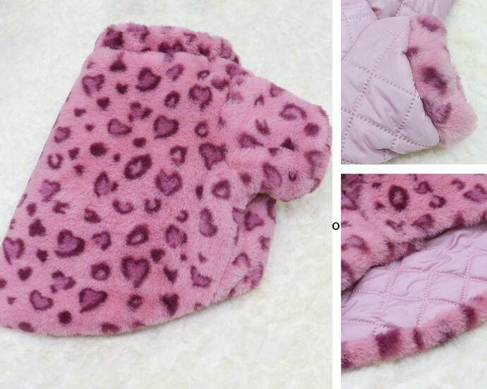 Pet Plush Leopard Jacket for Cold Weather