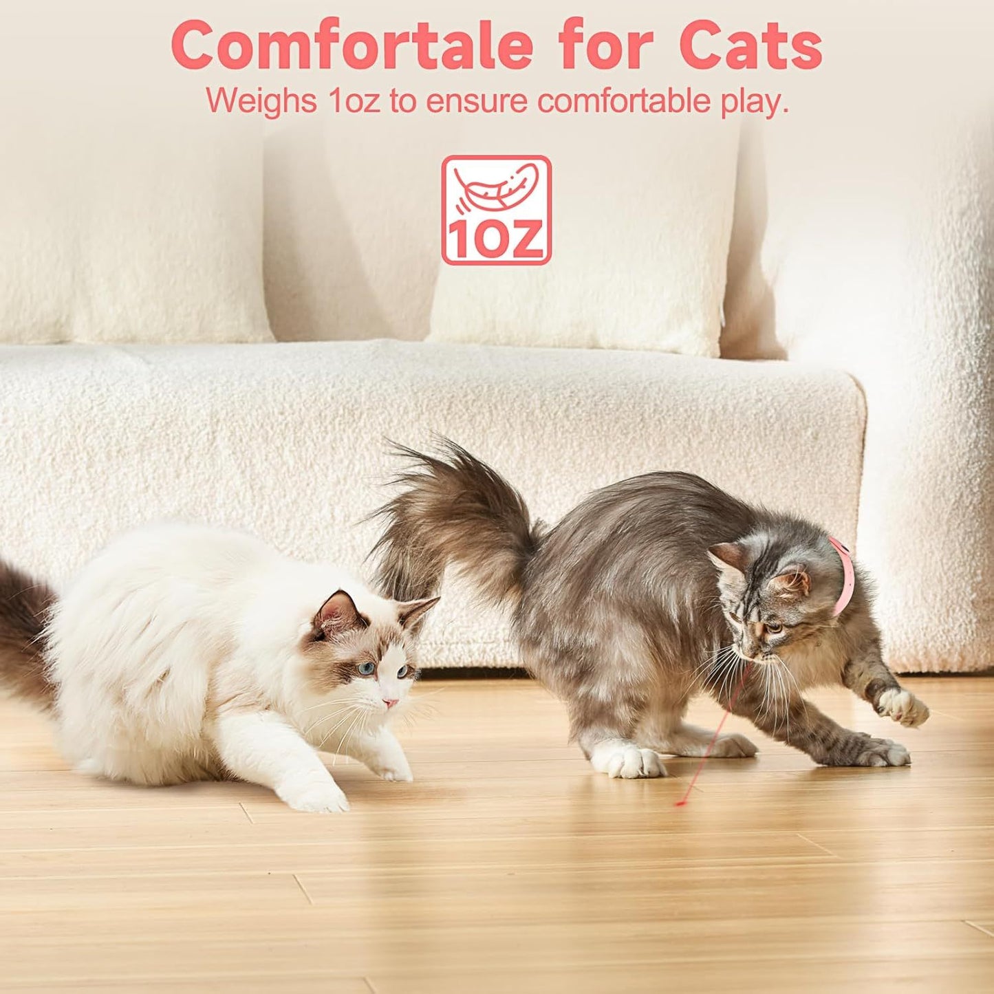 Smart LED Play Collar for Cats, Automatic and Rechargeable