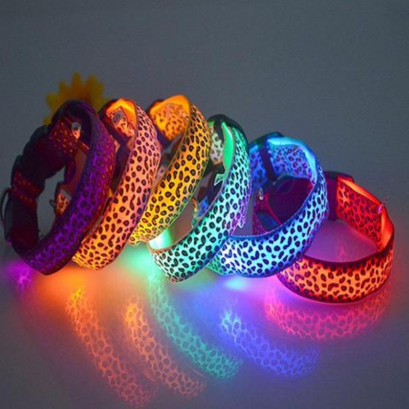 Leopard Pattern LED Safety Collar for Dogs