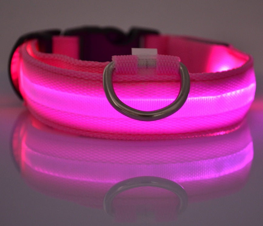 LED Pet Collar with Nylon Leash