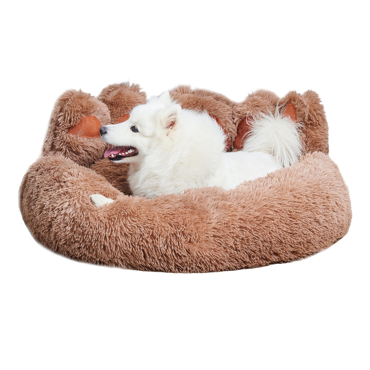Cozy Plush Paw Print Dog Bed
