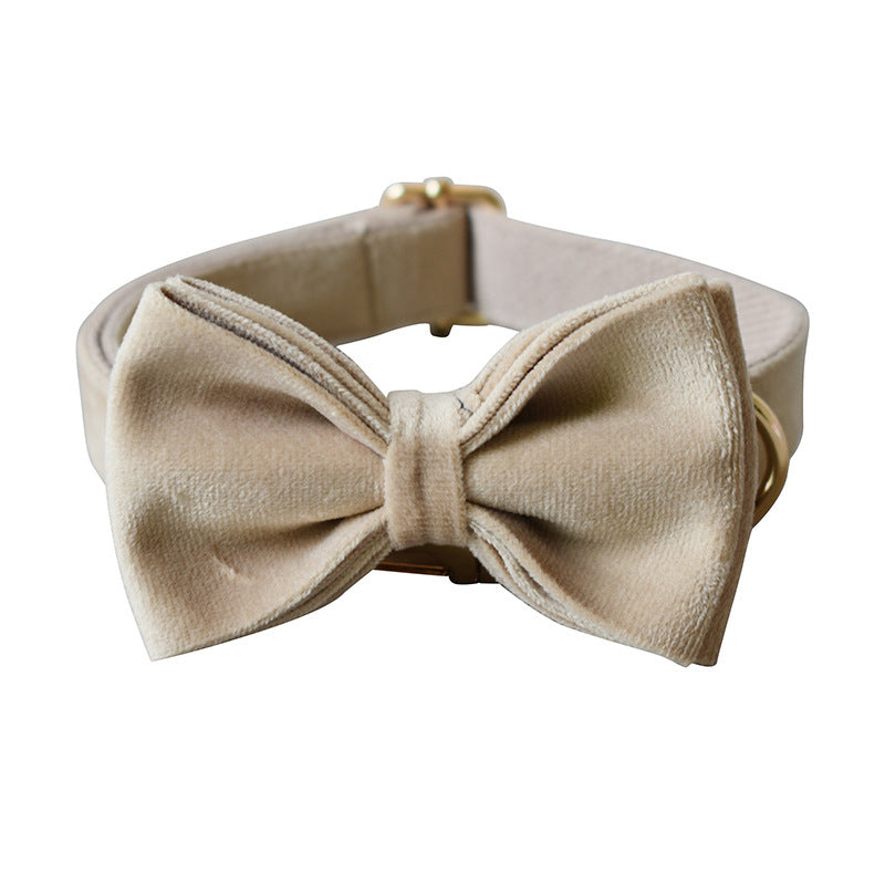 Luxurious Velvet Pet Collar in Beige