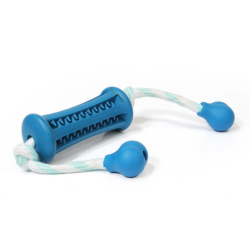 Rubber Dog Toy for Teeth Cleaning with Rope for Biting