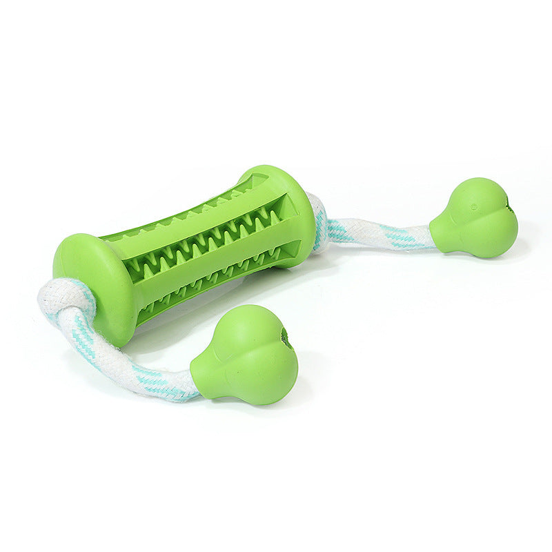 Rubber Dog Toy for Teeth Cleaning with Rope for Biting