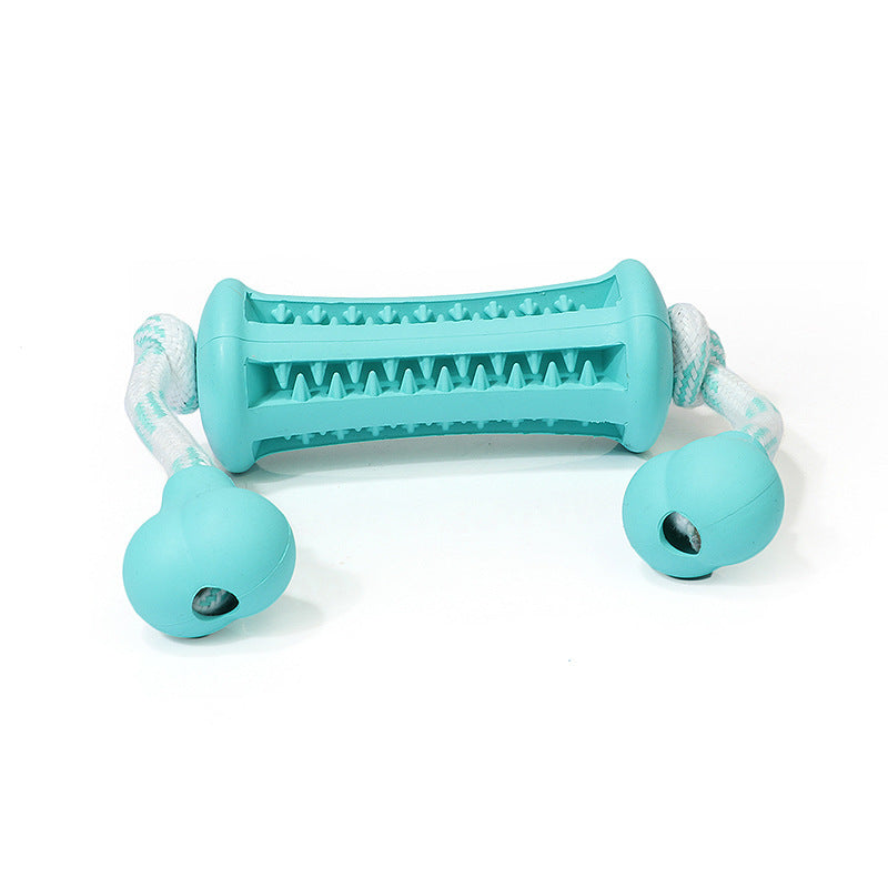 Rubber Dog Toy for Teeth Cleaning with Rope for Biting