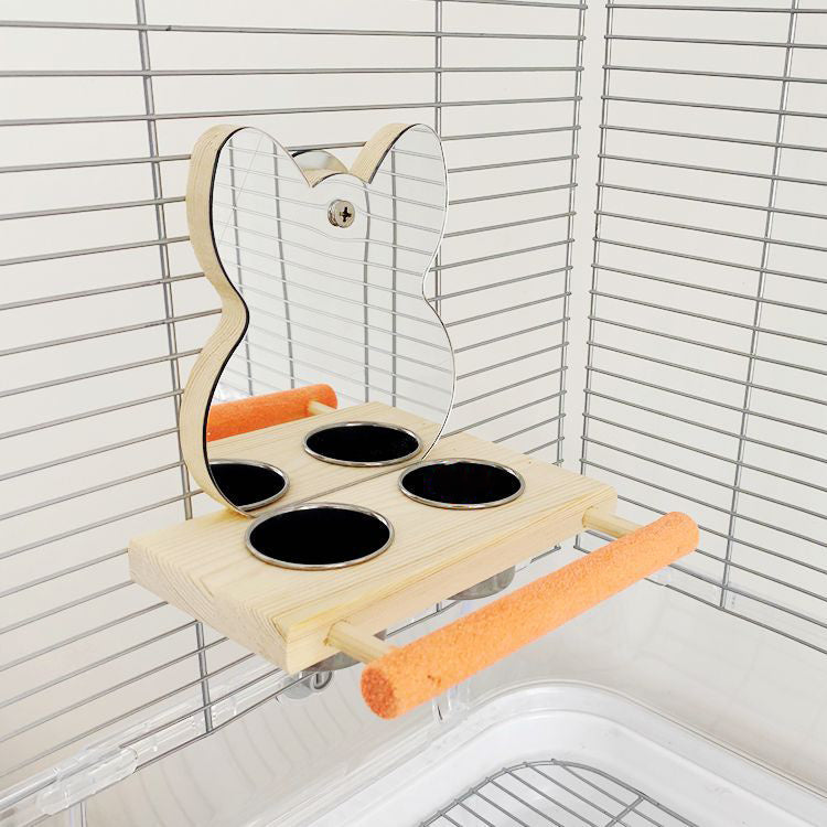 Bird Exercise and Puzzle Toy with Grinding Claw and Mirror