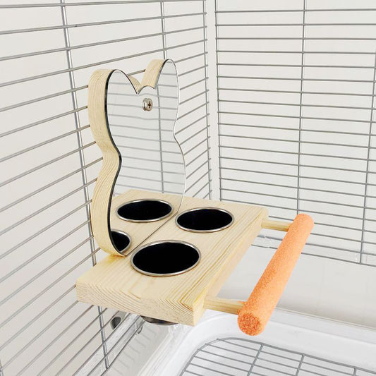 Bird Exercise and Puzzle Toy with Grinding Claw and Mirror