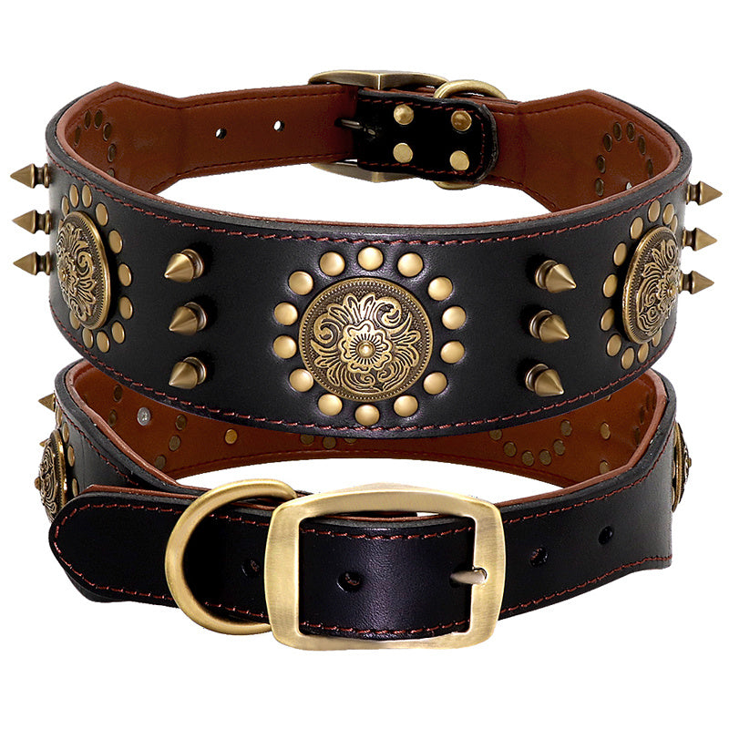 Studded Leather Dog Collar for Large Dog