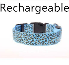 Leopard Pattern LED Safety Collar for Dogs