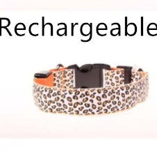 Leopard Pattern LED Safety Collar for Dogs