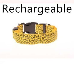 Leopard Pattern LED Safety Collar for Dogs