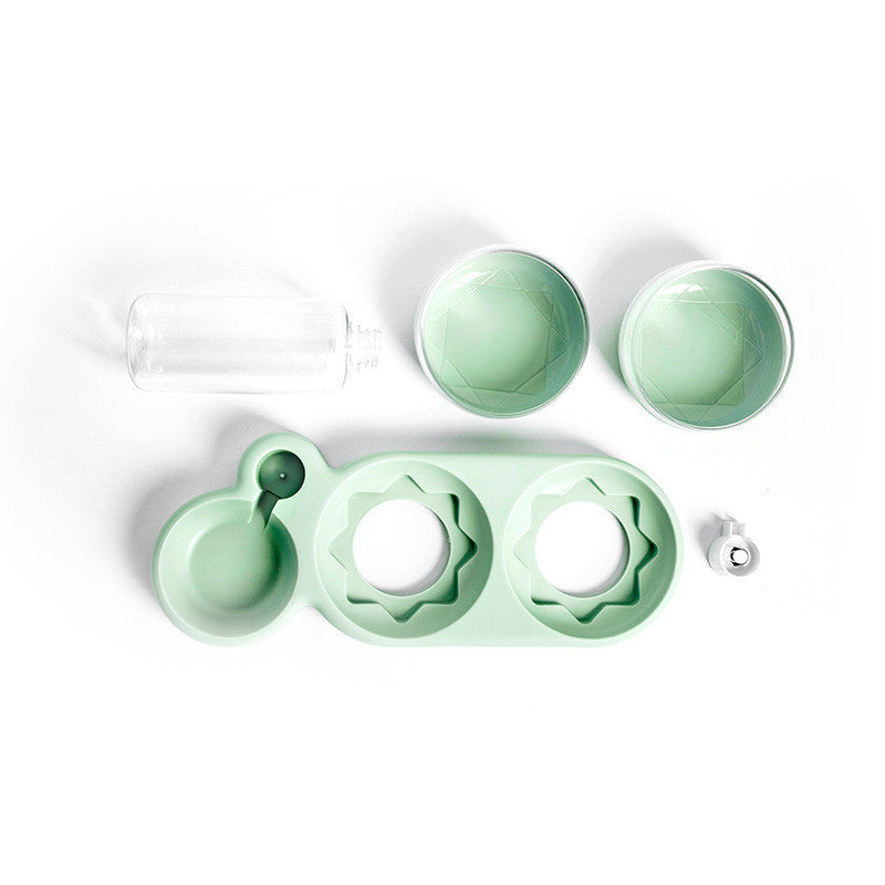 Automatic Pet Feeder with Water Fountain and Dual Bowls