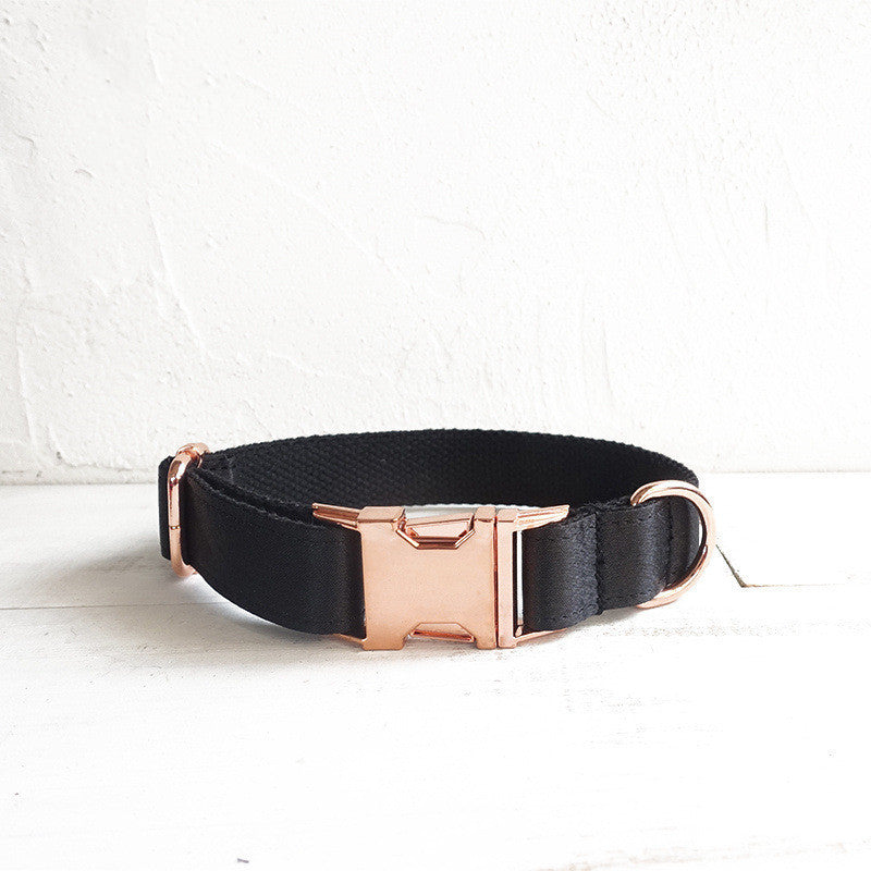 Stylish Black Dog Collar with Personalization