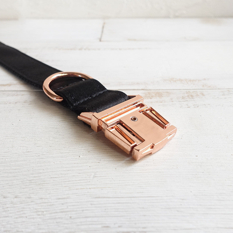 Stylish Black Dog Collar with Personalization