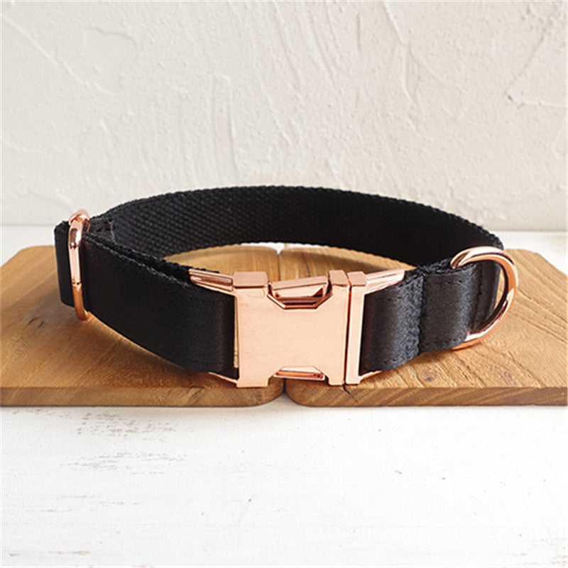 Stylish Black Dog Collar with Personalization