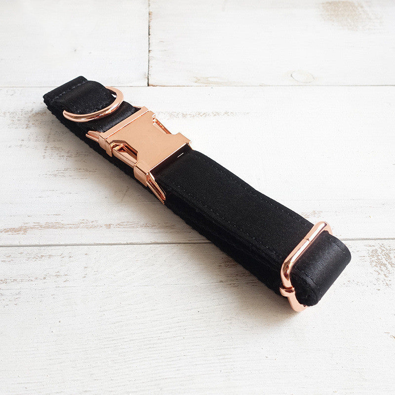Stylish Black Dog Collar with Personalization