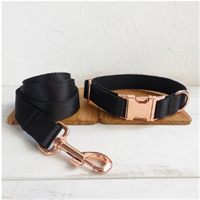 Stylish Black Dog Collar with Personalization