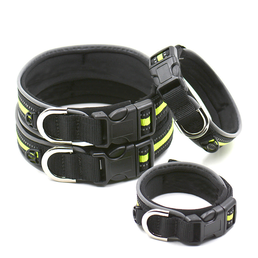 Thick Neoprene Pet Collar with Velcro and Luminous Features