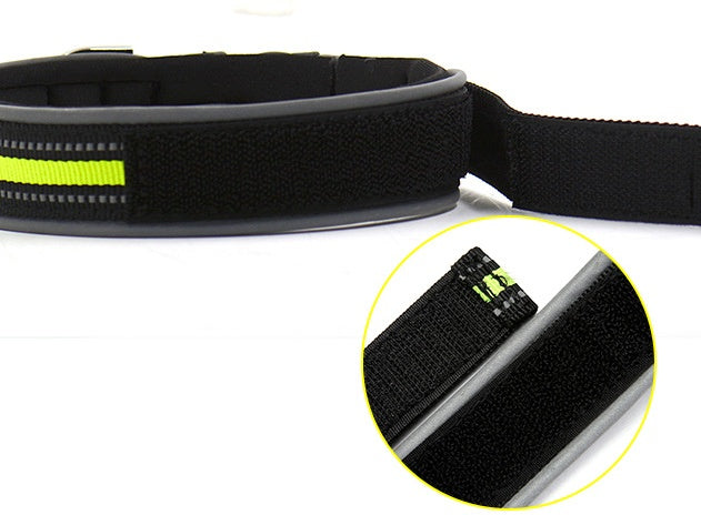 Thick Neoprene Pet Collar with Velcro and Luminous Features