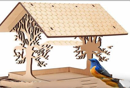 Decorative Wooden Bird Feeder for Garden