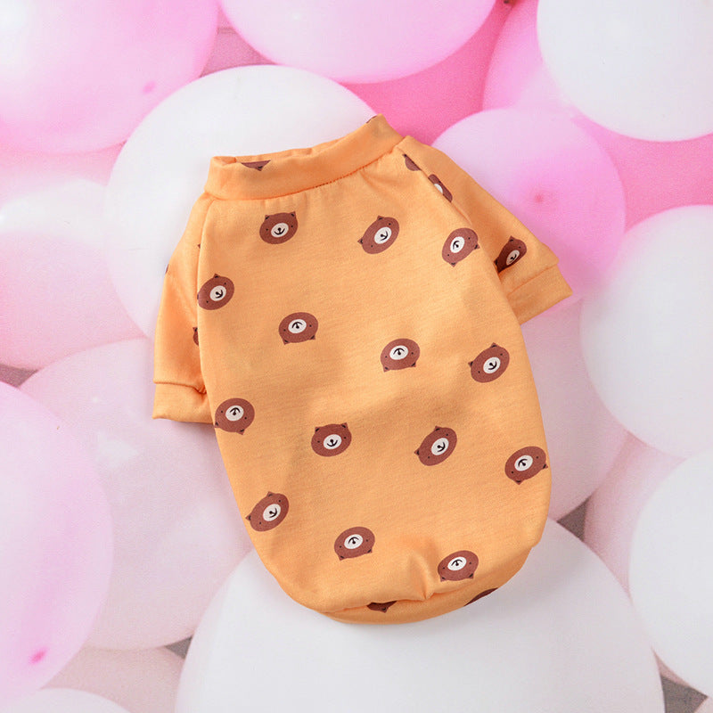 Cartoon-Themed Pet Clothes for Small Dogs in Spring & Autumn