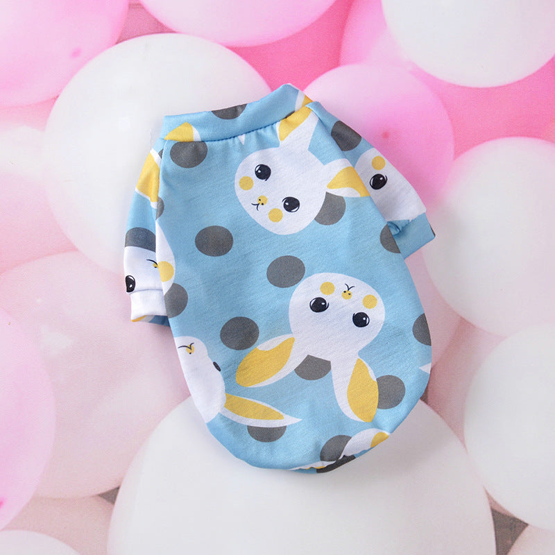 Cartoon-Themed Pet Clothes for Small Dogs in Spring & Autumn
