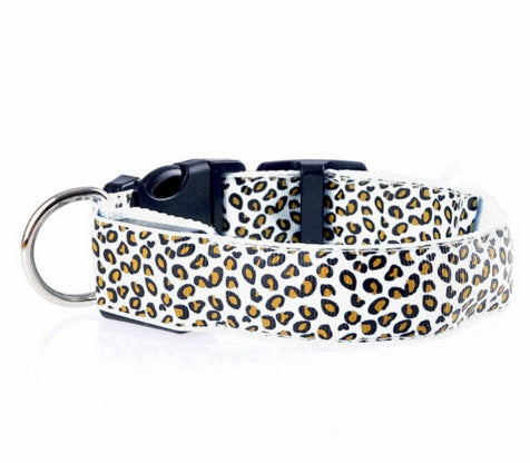 Leopard Pattern LED Safety Collar for Dogs