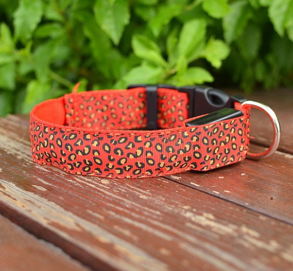 Leopard Pattern LED Safety Collar for Dogs