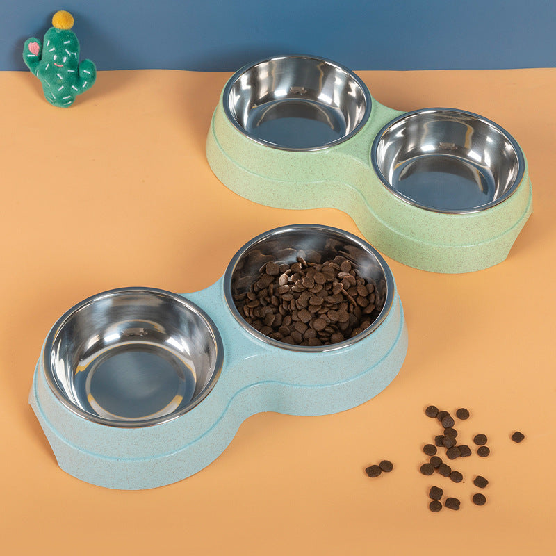 Stainless Steel Pet Feeder with Dual Bowls