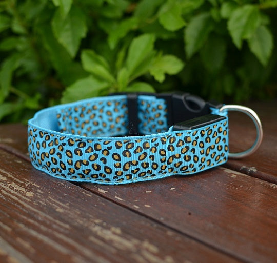 Leopard Pattern LED Safety Collar for Dogs