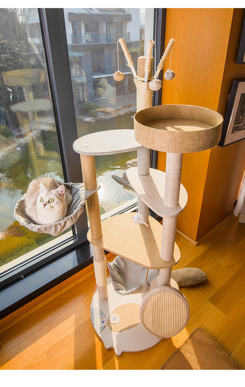 Multi-Level Cat Tree with Integrated Shelves