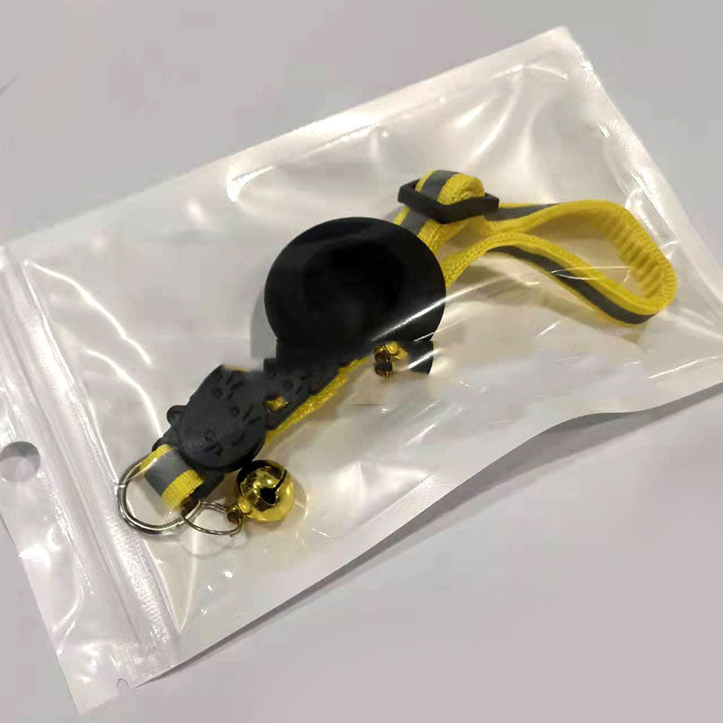 Airtag-Compatible Pet Collar with Bell and Reflective Stripes