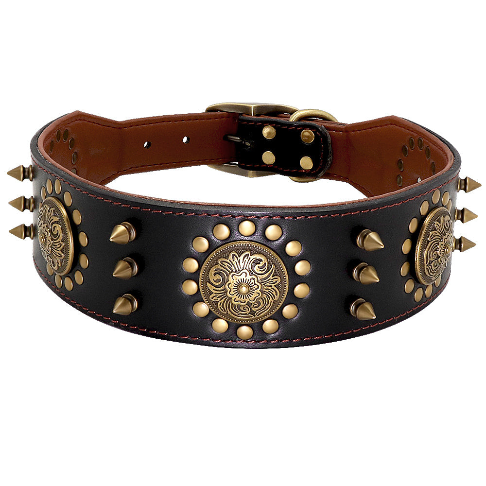 Studded Leather Dog Collar for Large Dog