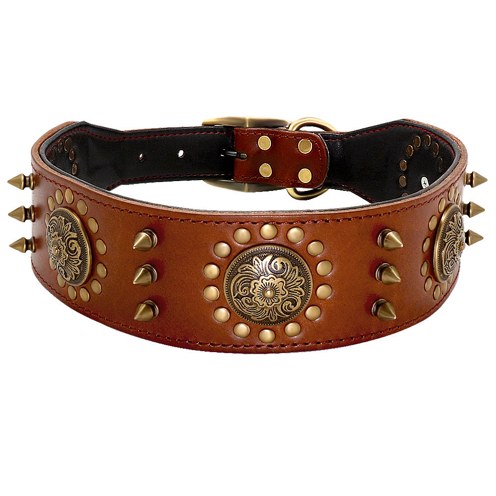 Studded Leather Dog Collar for Large Dog