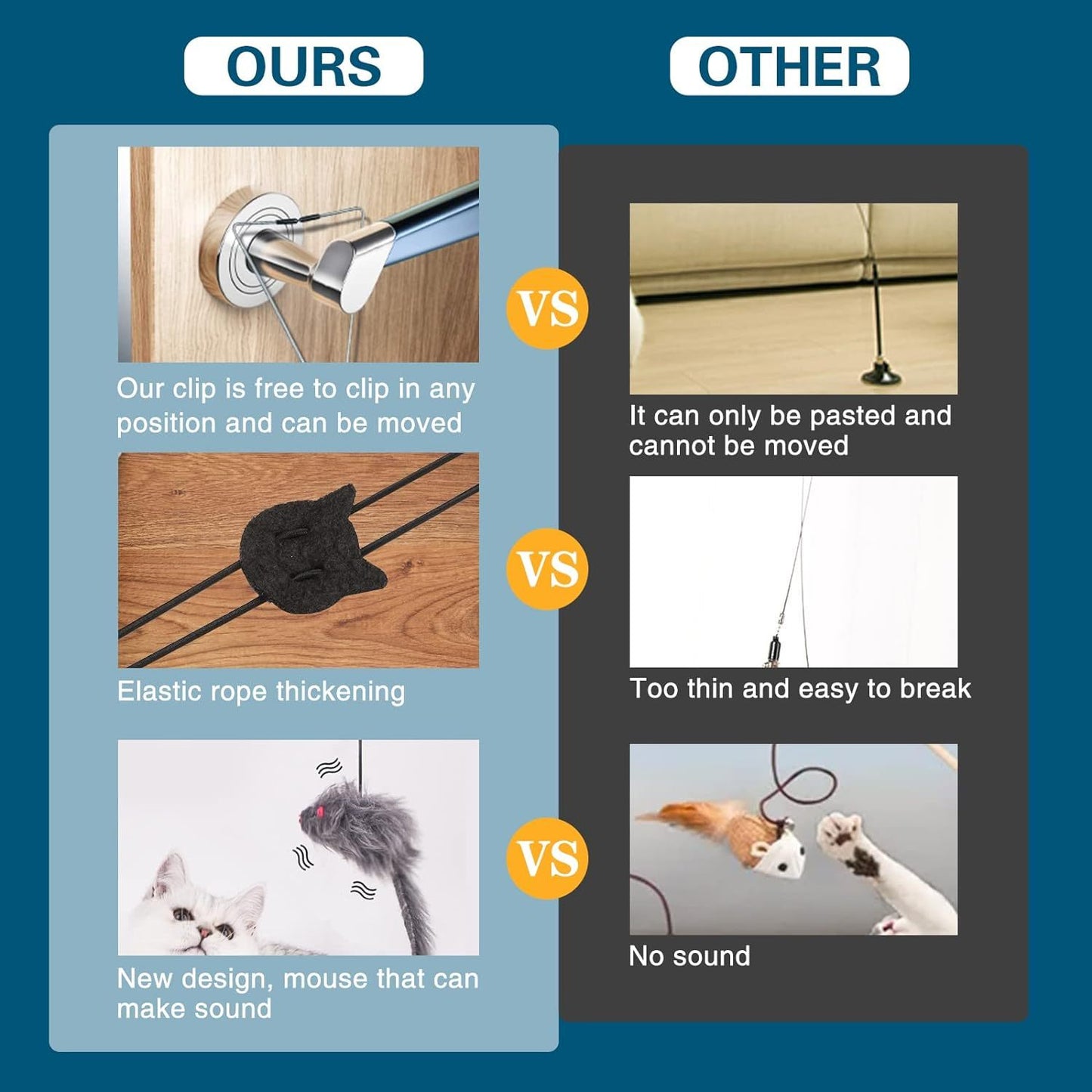 Retractable Cat Feather Teaser Toy for Indoor Play and Exercise