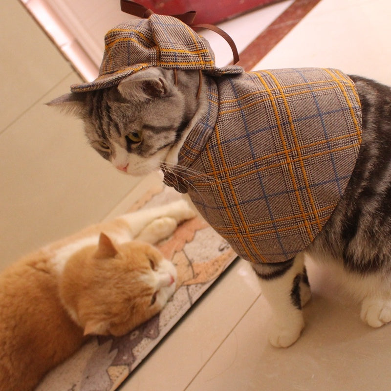 Cloak and Hat Detective Suit for Pets