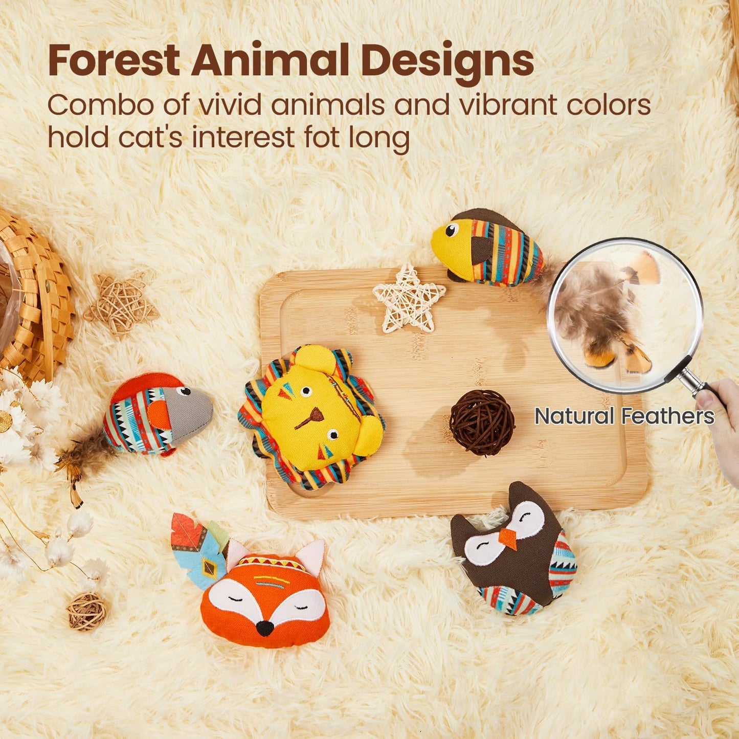 Interactive Cat Kickers for Indoor Cats with Jungle Animal Designs