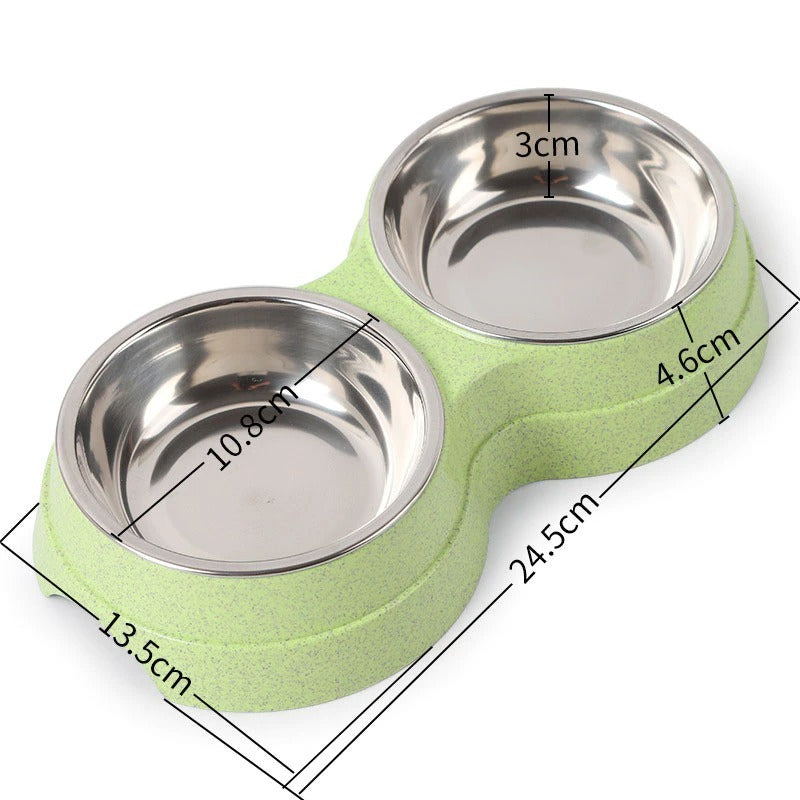 Stainless Steel Pet Feeder with Dual Bowls