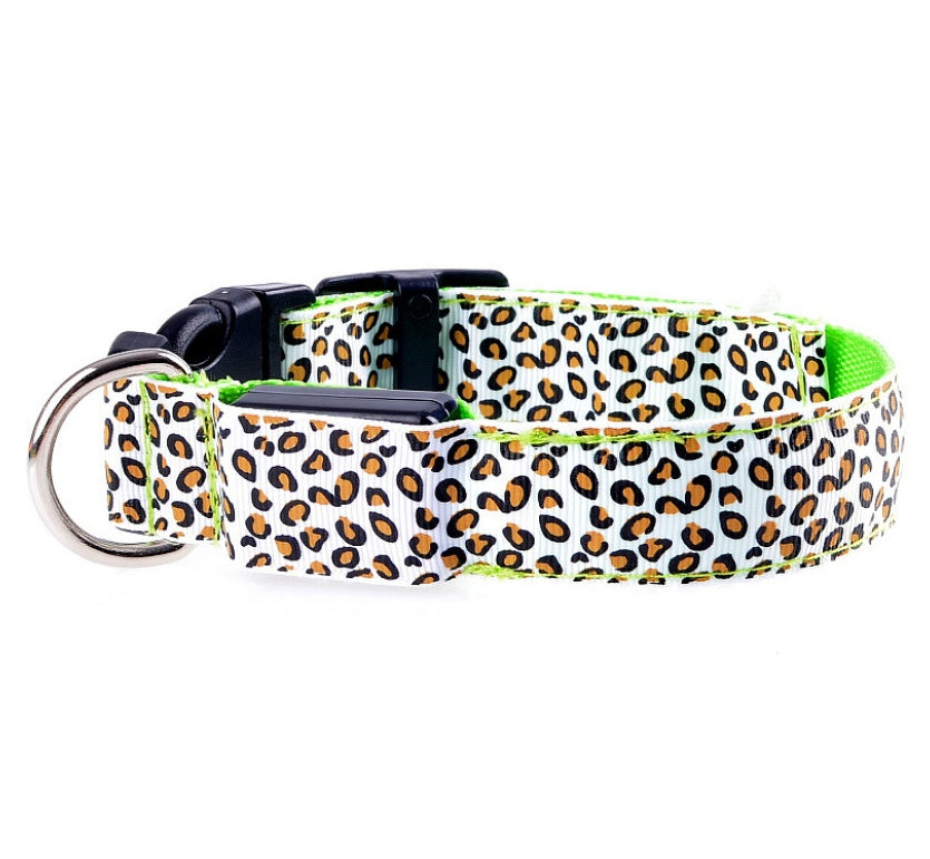 Leopard Pattern LED Safety Collar for Dogs