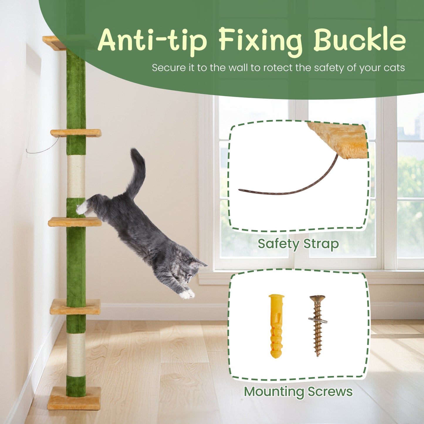 Tall Cat Tree with Multiple Platforms