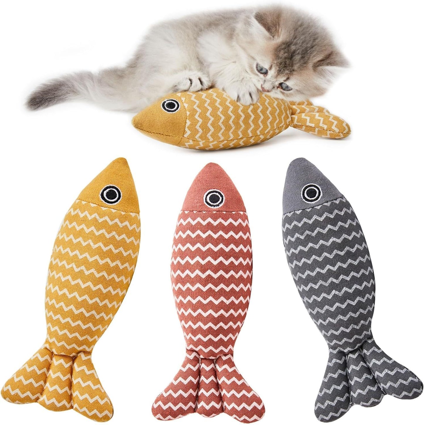3 Catnip-Infused Fish Toys for Self-Play and Exercise